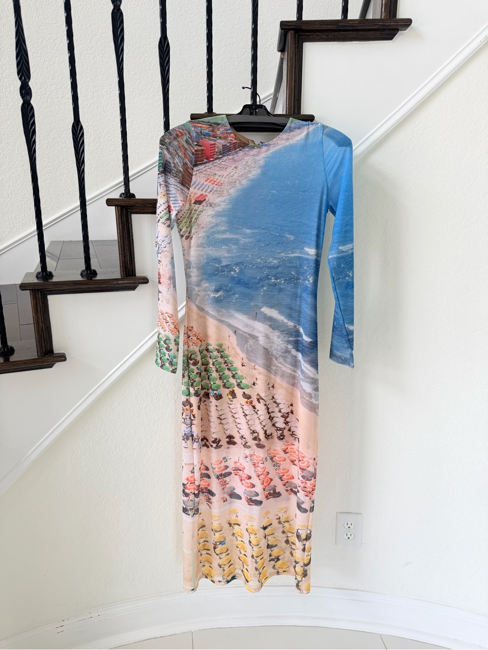 Alice + Olivia Beach Print Long Sleeve - Mesh dress - Picture 2 of 8